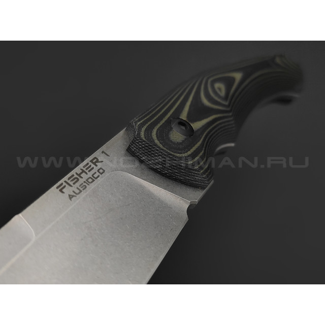 Eagle Knives нож Fisher 1 сталь Aus10Co стоунвош, рукоять G10 black & green