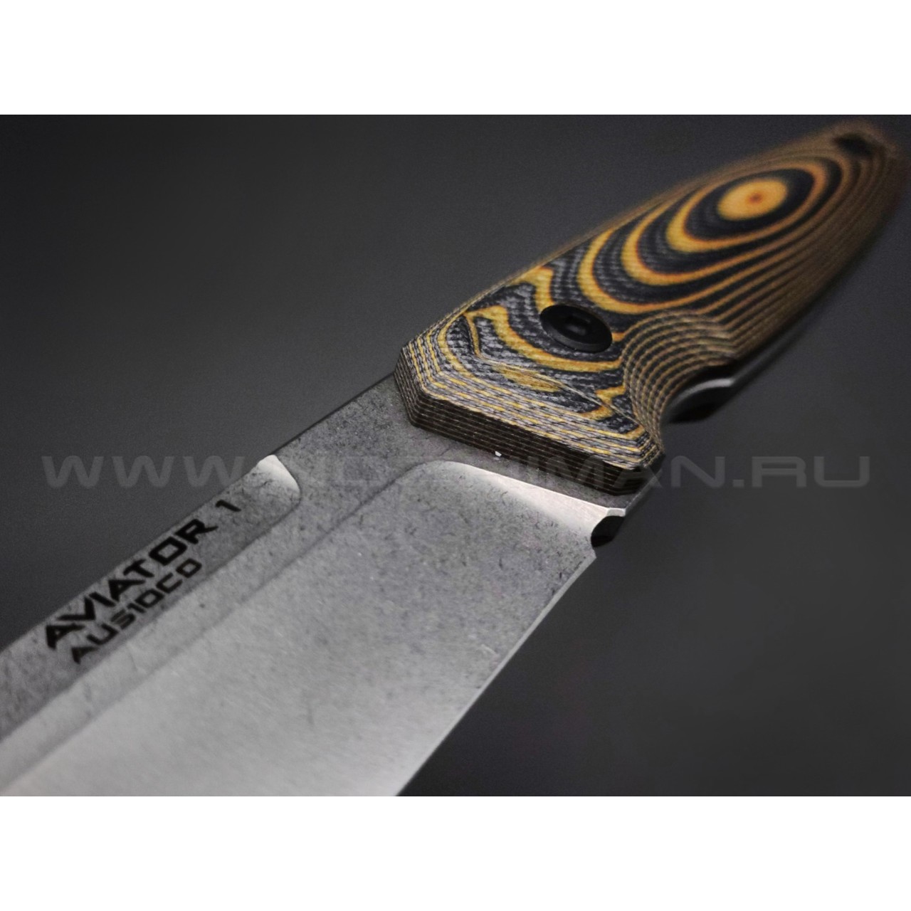 Eagle Knives нож Aviator 1 сталь Aus10Co стоунвош, рукоять G10 black & orange