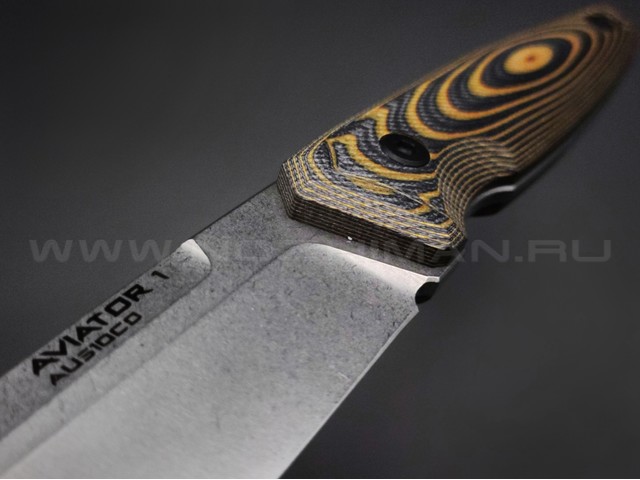 Eagle Knives нож Aviator 1 сталь Aus10Co stonewash, рукоять G10 black & orange