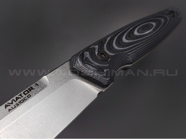 Eagle Knives нож Aviator 1 сталь Aus10Co stonewash, рукоять G10 black & grey