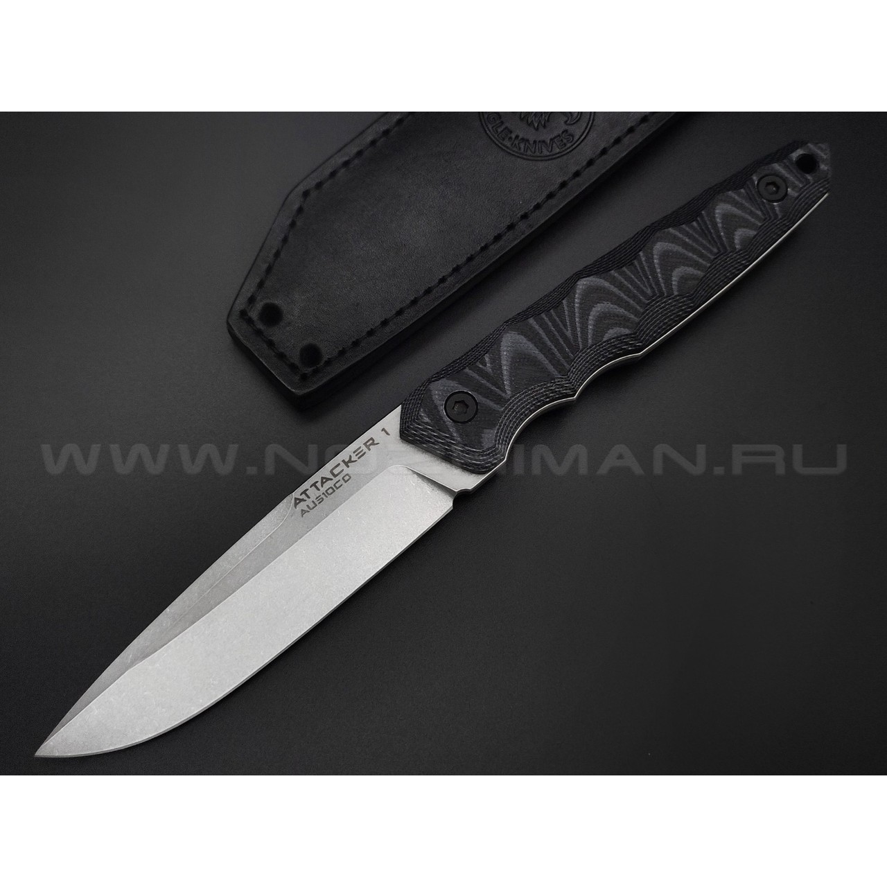 Eagle Knives нож Attacker 1 сталь Aus10Co стоунвош, рукоять G10 black & grey