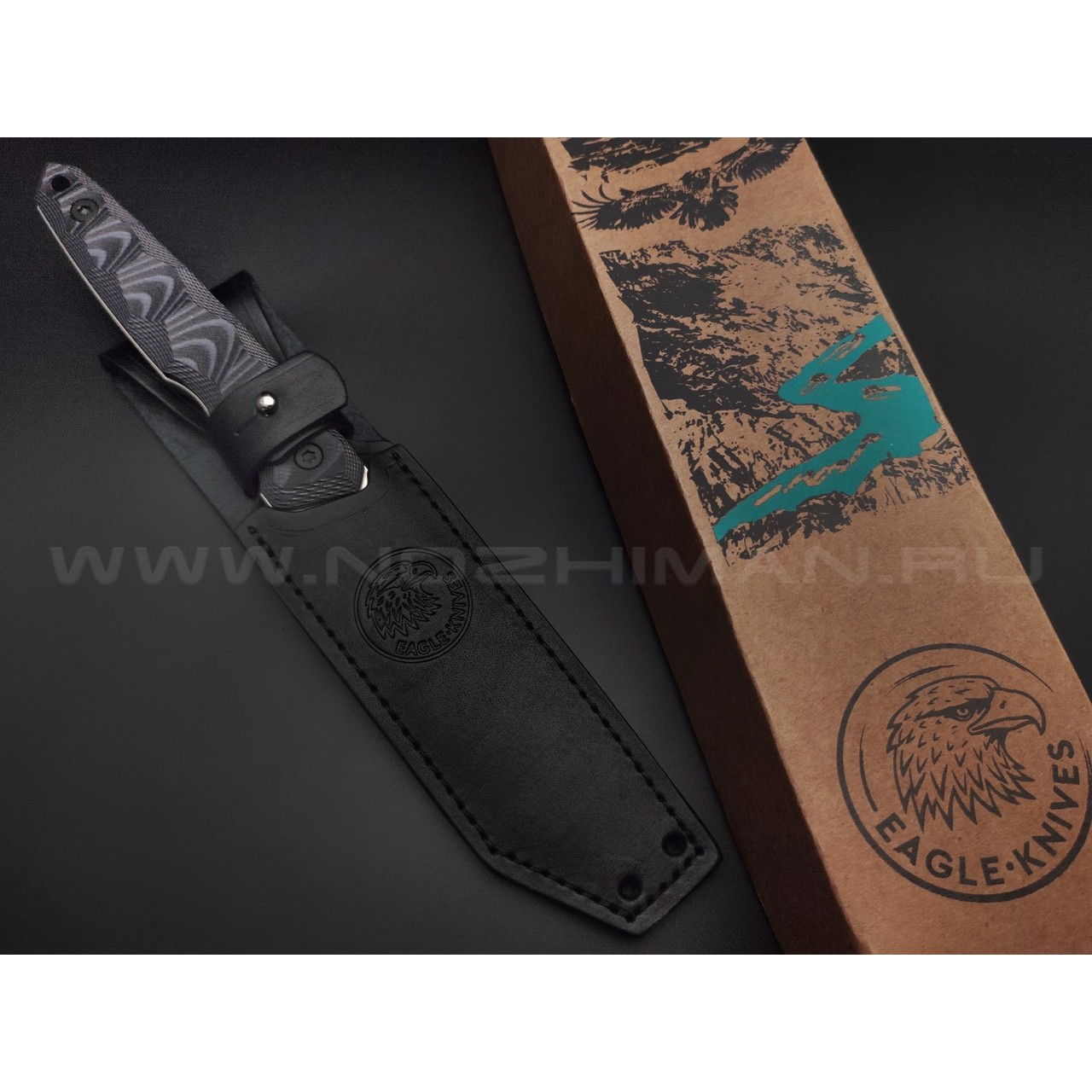 Eagle Knives нож Attacker 1 сталь Aus10Co стоунвош, рукоять G10 black & grey