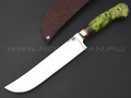 Товарищество Завьялова нож Пчак-Б сталь K340, рукоять Карельская береза зеленая, мельхиор