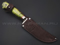 Товарищество Завьялова нож Пчак-М сталь K340, рукоять Карельская береза зеленая, мельхиор