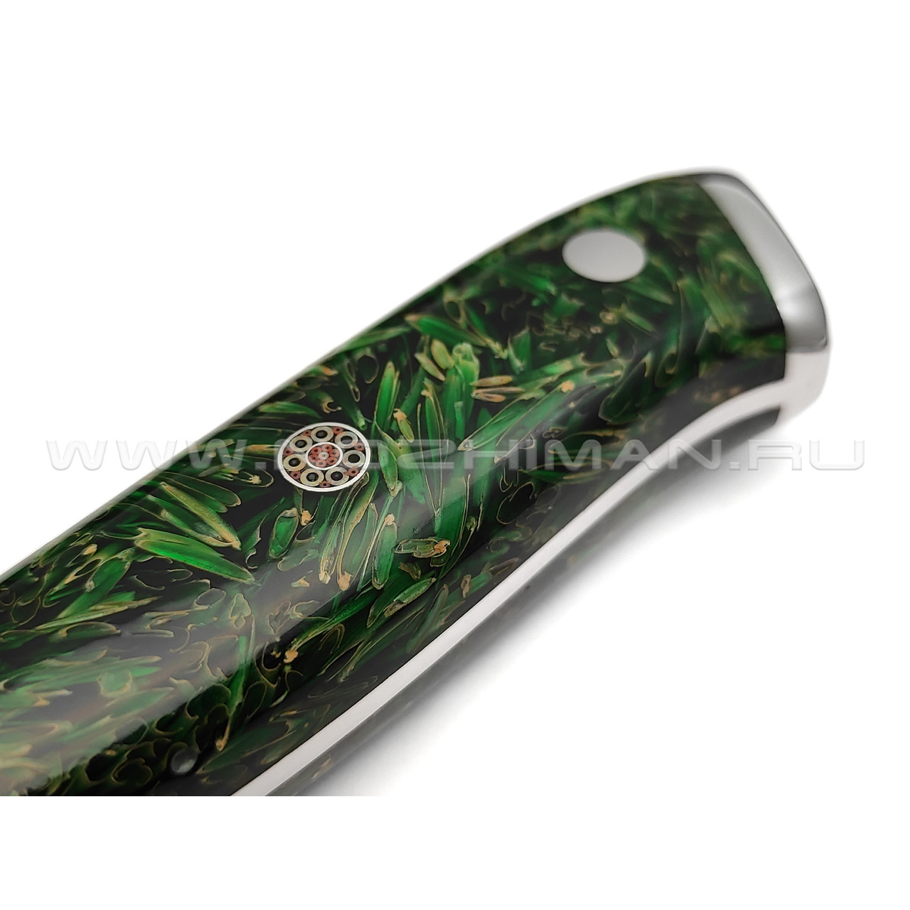 TuoTown D.JS Paring G613512 сталь Damascus VG-10, рукоять Acrylic composite green