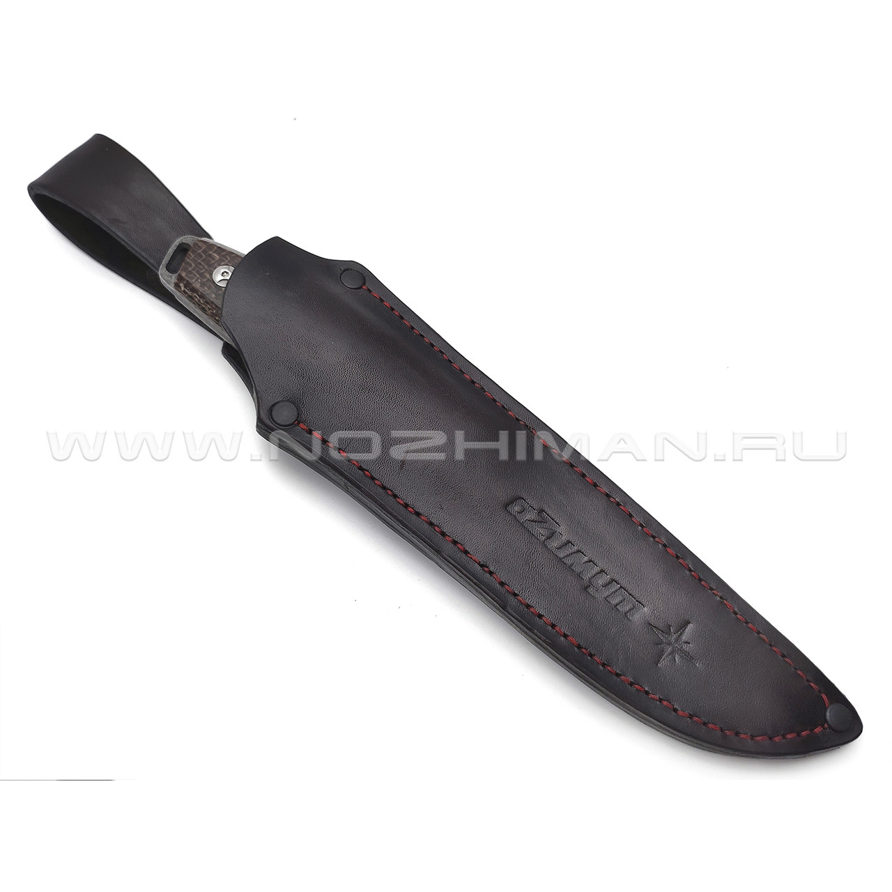 Роман Малинин нож "Азимут" сталь K110 блэквош, рукоять Микарта коричневая