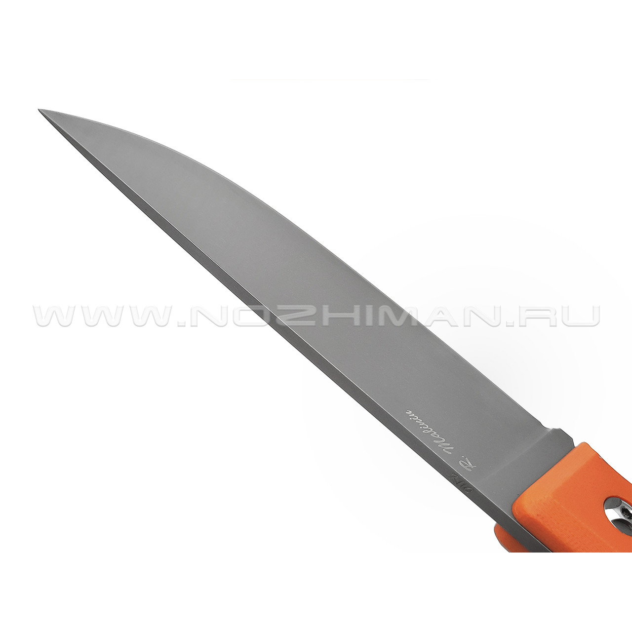 Роман Малинин нож "Азимут" сталь K110 bead-blast, рукоять G10 orange