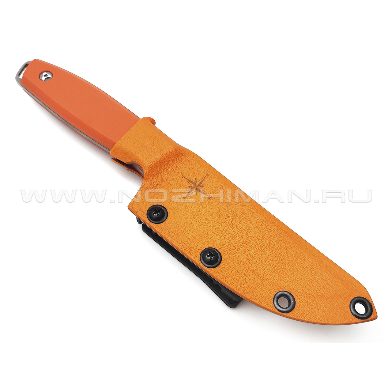 Роман Малинин нож "Азимут" сталь K110 bead-blast, рукоять G10 orange