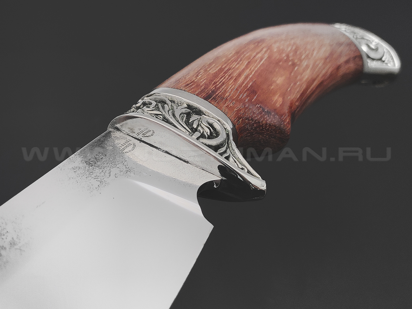 Товарищество Завьялова нож Бобер сталь 95Х18, рукоять Дерево бубинга, мельхиор