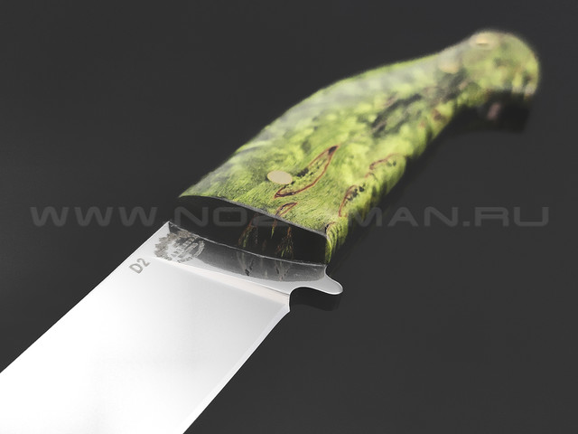 Товарищество Завьялова нож Наваха сталь D2, рукоять Карельская береза зеленая