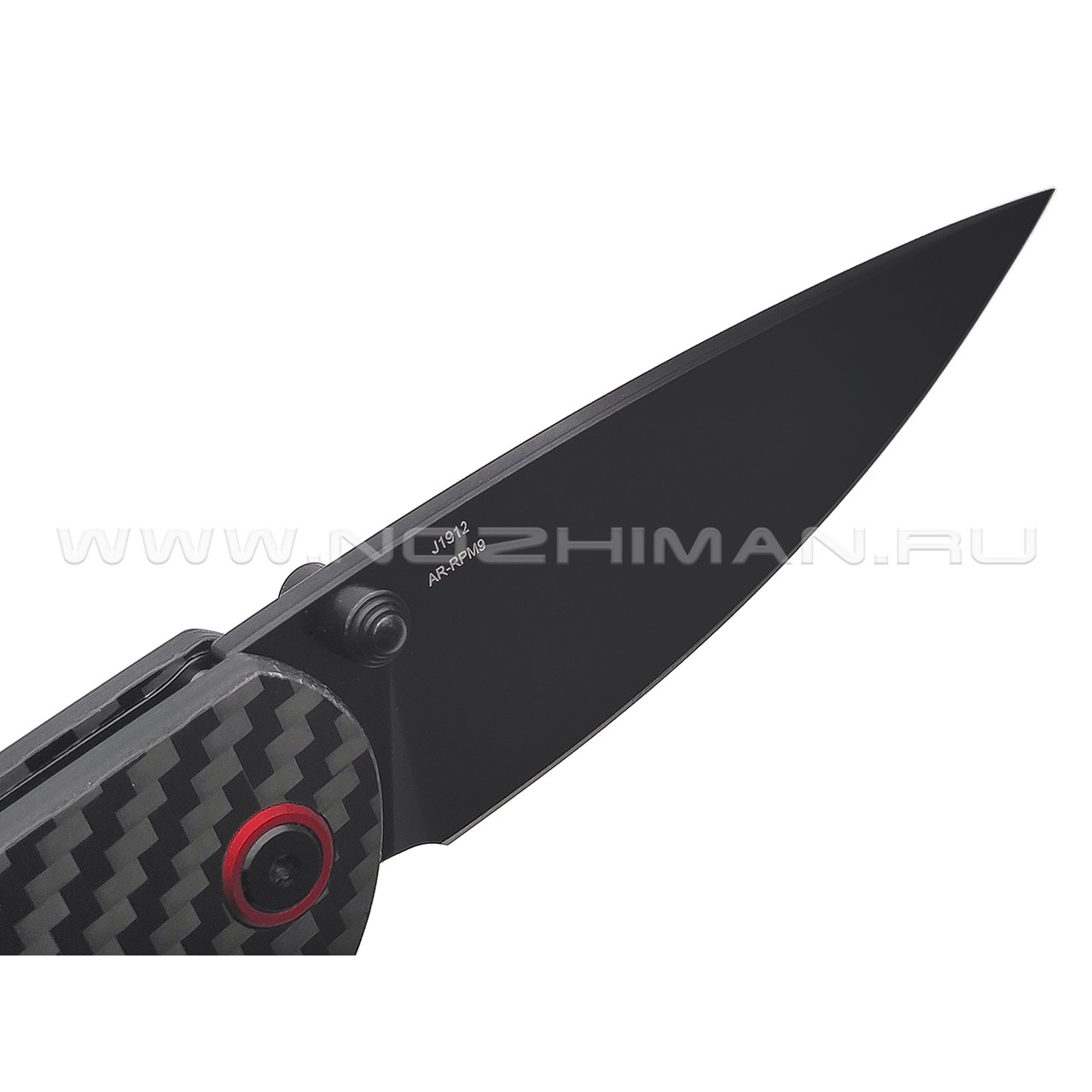 Нож CJRB Feldspar J1912-BCF сталь AR-RPM9 PVD, рукоять Carbon fiber