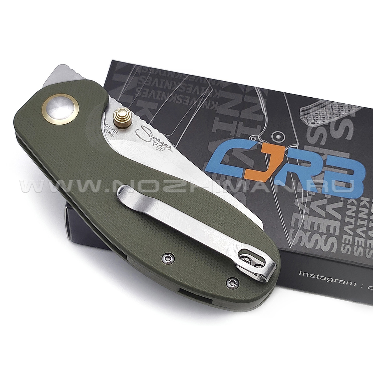 Нож CJRB More Maileah J1918L-GN сталь AR-RPM9, рукоять G10 green