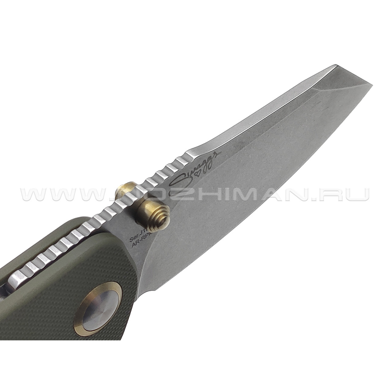 Нож CJRB More Maileah J1918L-GN сталь AR-RPM9, рукоять G10 green