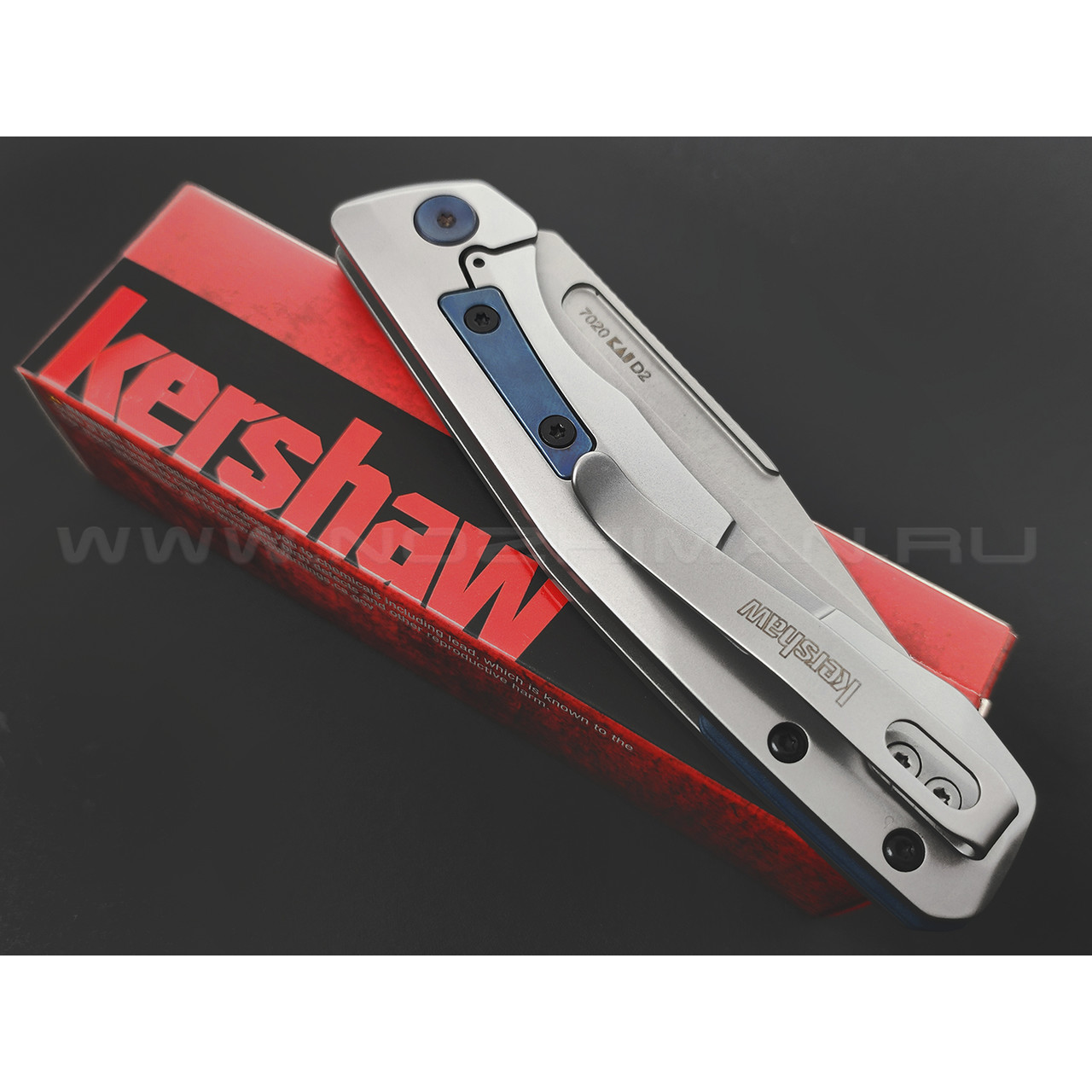 Нож Kershaw Highball XL 7020 KVT сталь D2 Satin-PVD, рукоять Stainless steel