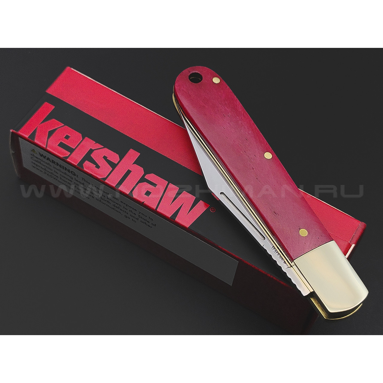 Нож Kershaw Culpepper Red Bone 4383RB сталь D2, рукоять Кость, никель, латунь
