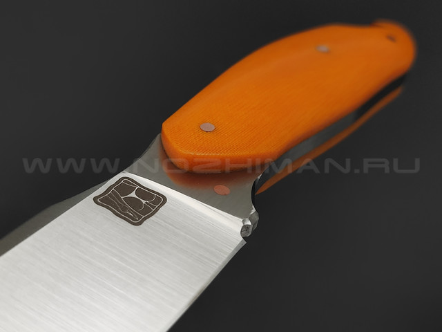 1-й Цех нож Экстаз сталь 440C сатин, рукоять оранжевая микарта
