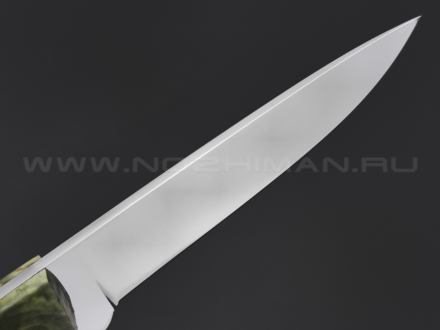 Товарищество Завьялова нож Волжский сталь К340, рукоять Стабилизированное дерево зеленое