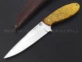 Товарищество Завьялова нож Лис сталь K340, рукоять Карельская береза желтая