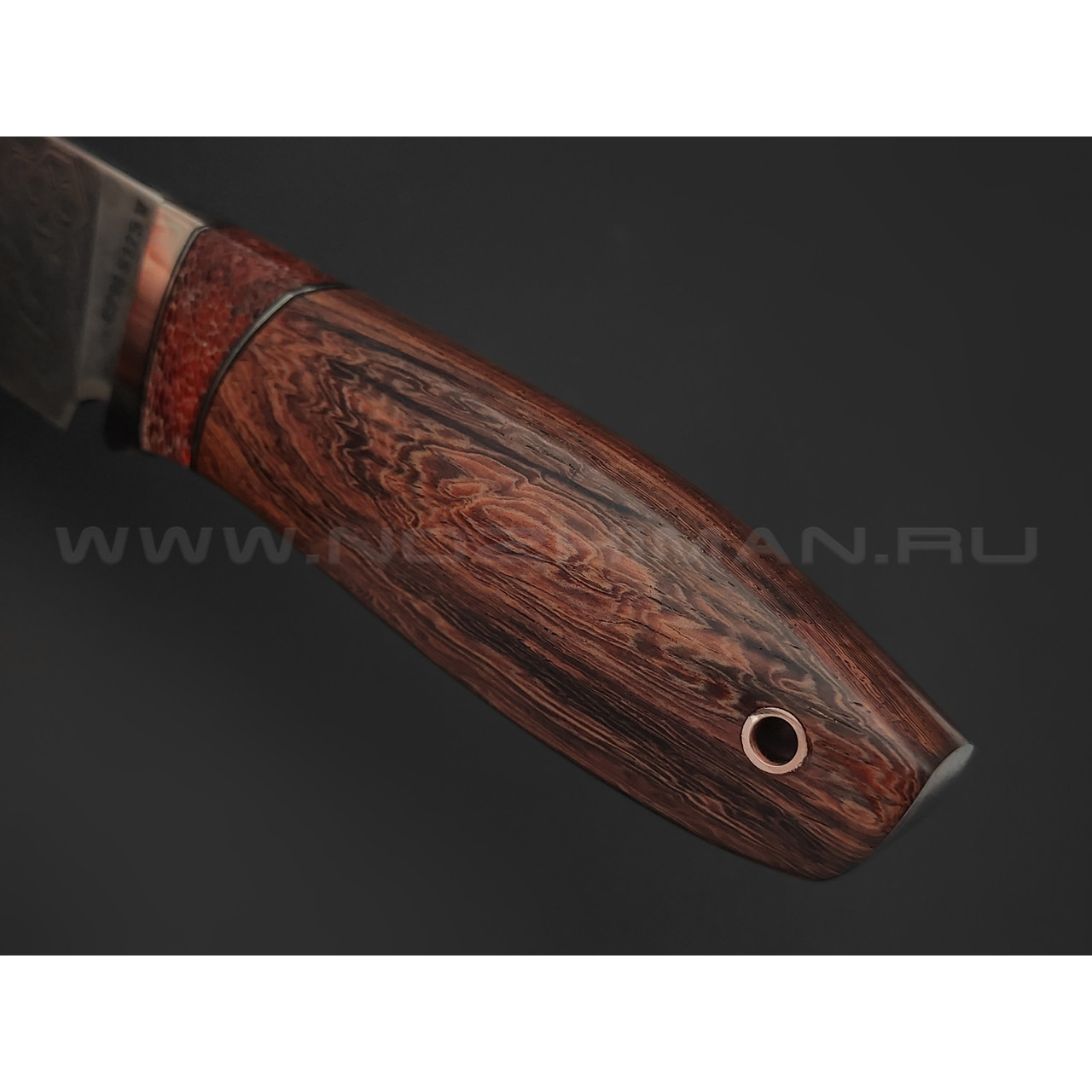Дмитрий Болбат нож из стали CPM S125V, рукоять Якаранда, позвонок кита, мокумэ-ганэ