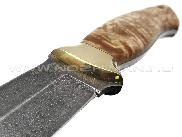 Товарищество Завьялова нож Боцман сталь ХВ5, рукоять Карельская береза, латунь