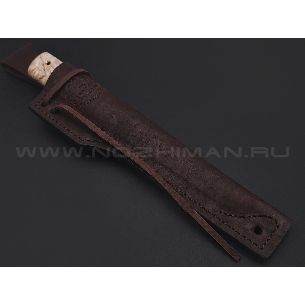 Товарищество Завьялова нож Якут-Б сталь K340, рукоять Карельская береза, латунь