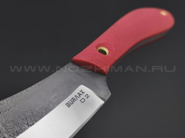 Burlax нож Канадец большой BX0189 сталь D2 satin, рукоять G10 red, ножны Kydex