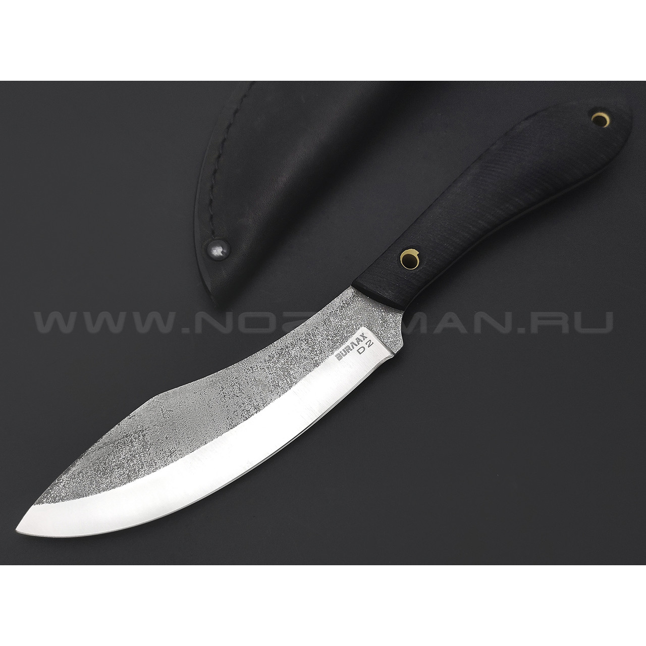 Burlax нож Канадец большой BX0190 сталь D2 satin, рукоять G10 black, ножны кожа