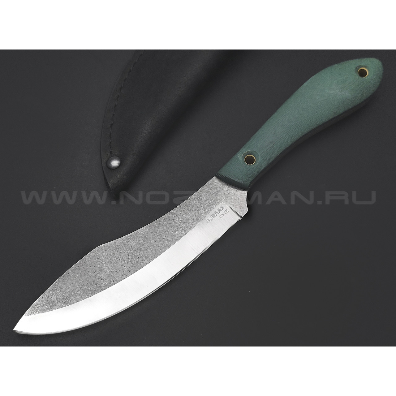 Burlax нож Канадец большой BX0191 сталь D2 satin, рукоять G10 green, ножны кожа
