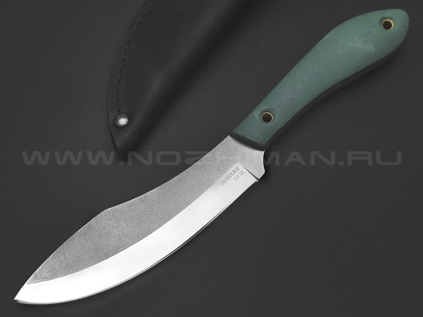 Burlax нож Канадец большой BX0191 сталь D2 satin, рукоять G10 green, ножны кожа