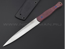 Burlax нож BX0185 сталь Aus-8 satin, рукоять Micarta burgundy