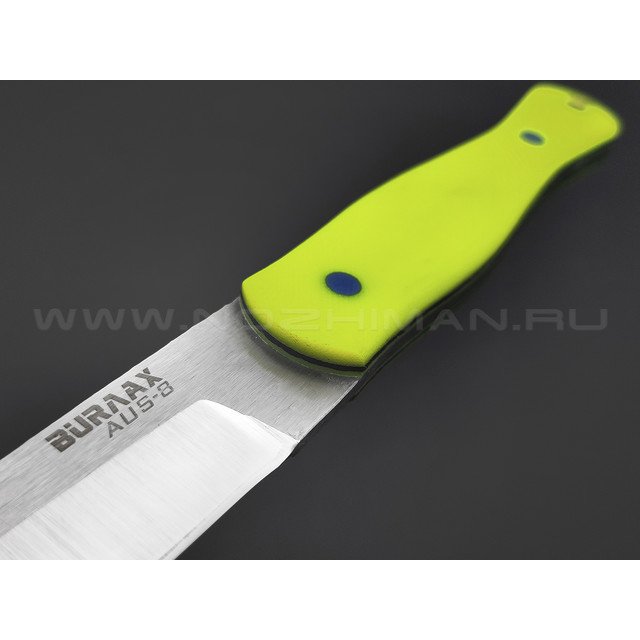 Burlax нож BX0186 сталь Aus-8 satin, рукоять Micarta neon yellow