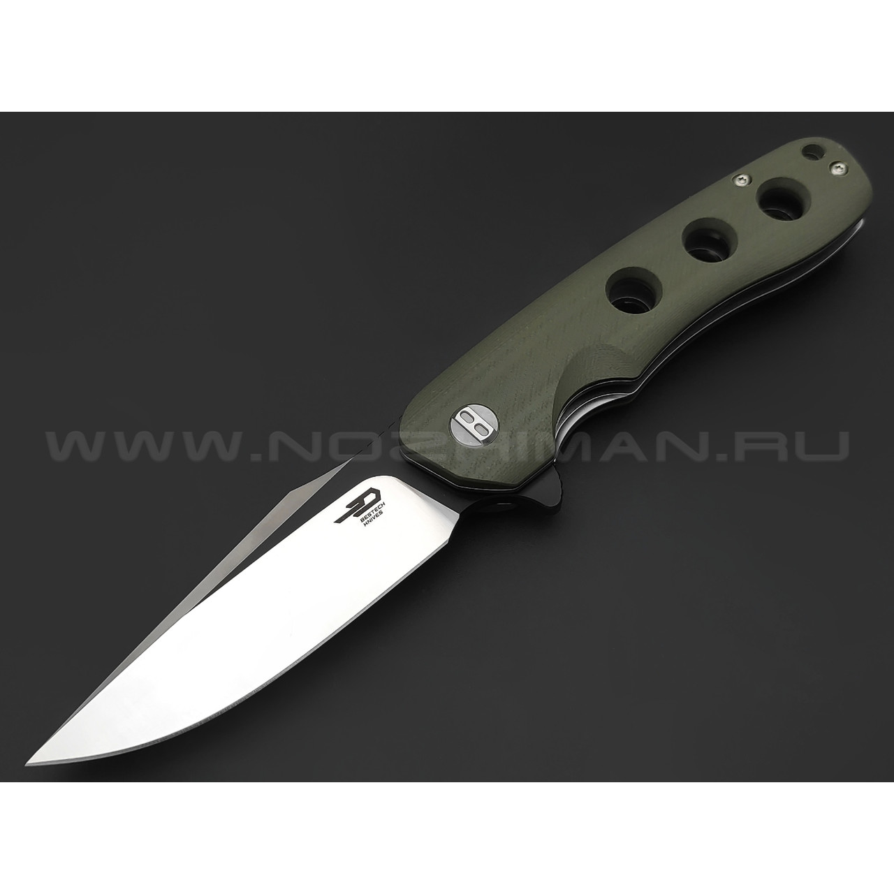 Нож Bestech Arctic BG33B-1 сталь D2 блэквош, рукоять G10 OD green