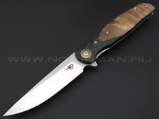 Нож Bestech Ascot BG19D сталь 14C28N satin, рукоять Carbon fiber, G10, дерево