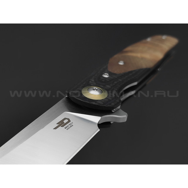 Нож Bestech Ascot BG19D сталь 14C28N satin, рукоять Carbon fiber, G10, дерево