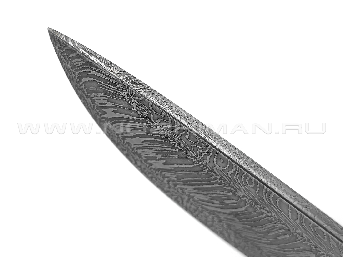 Нож "Филин" дамаск, граб, бронза с серебрением
