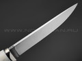 Товарищество Завьялова нож Ладья-2 сталь M398, рукоять Айронвуд, бивень моржа, мельхиор, пины