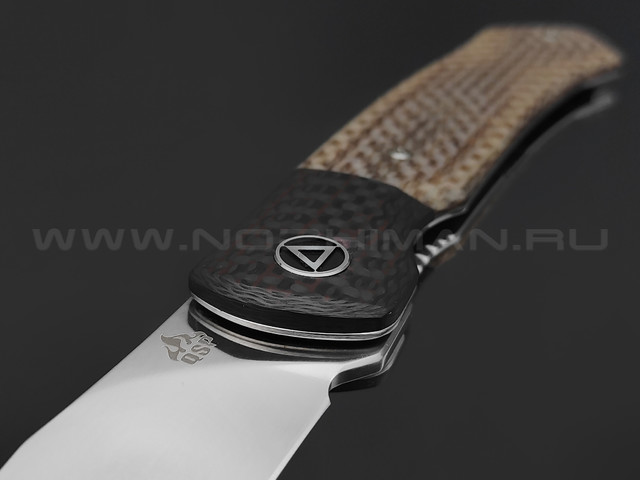 Нож QSP Gannet QS137-B сталь 154CM, рукоять Micarta brown, carbon fiber