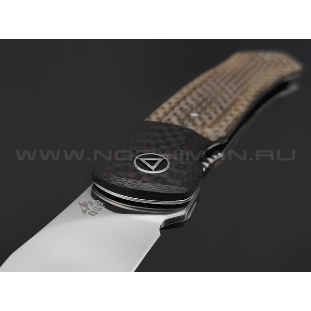 Нож QSP Gannet QS137-B сталь 154CM, рукоять Micarta brown, carbon fiber