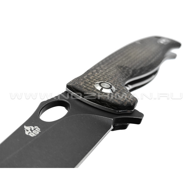 Нож QSP Gavial QS126-D2 сталь D2 блэквош, рукоять Micarta brown