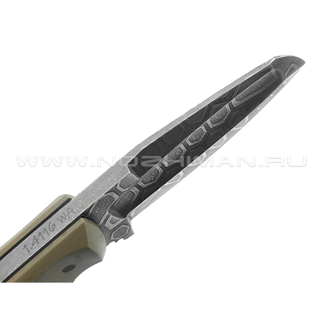 Волчий Век нож Сквозняк Custom Brutal Edition сталь 1.4116 WA, рукоять G10 black & tan, Kydex kryptek