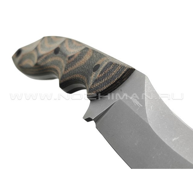 Волчий Век нож Кондрат 10 сталь N690 WA стоунвош, рукоять Micarta black & tan