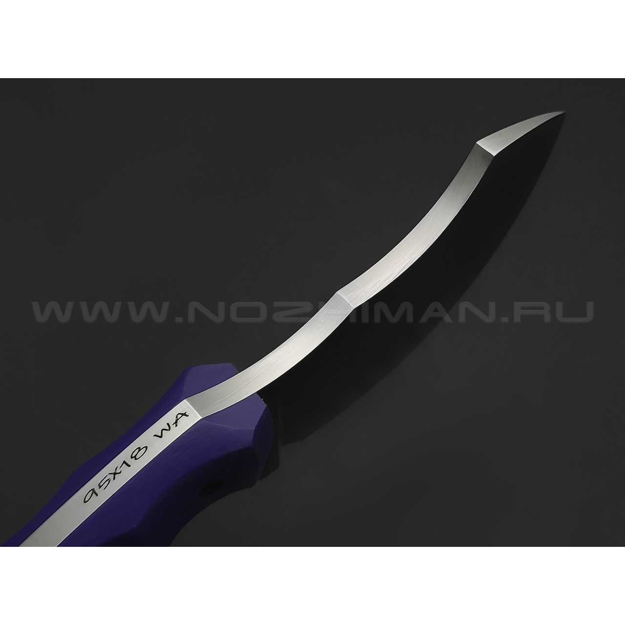Волчий Век нож Кондрат 8 Concept сталь 95Х18 WA satin, рукоять G10 purple