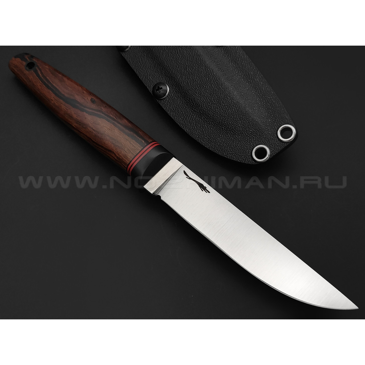 Волчий Век нож Слоник сталь 95Х18 WA satin, рукоять Айронвуд, карбон