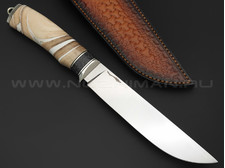 Волчий Век нож Слон сталь CPM S125V WA ручной сатин, рукоять Бивень мамонта, позвонок кита, нейзильбер, G10