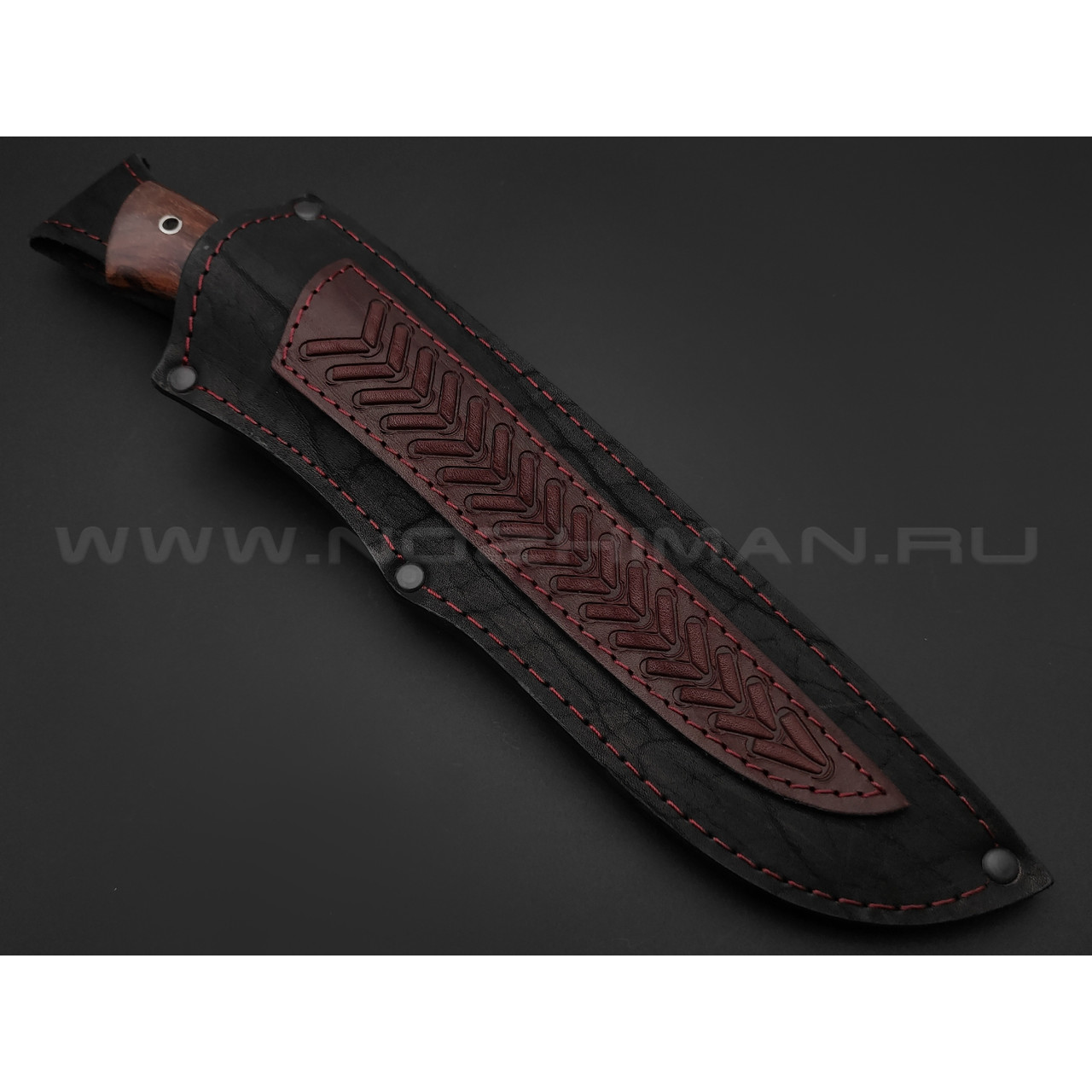 Нож Волк сталь PGK, рукоять Айронвуд, рог лося с пирографией, мельхиор (Фурсач А. А.)