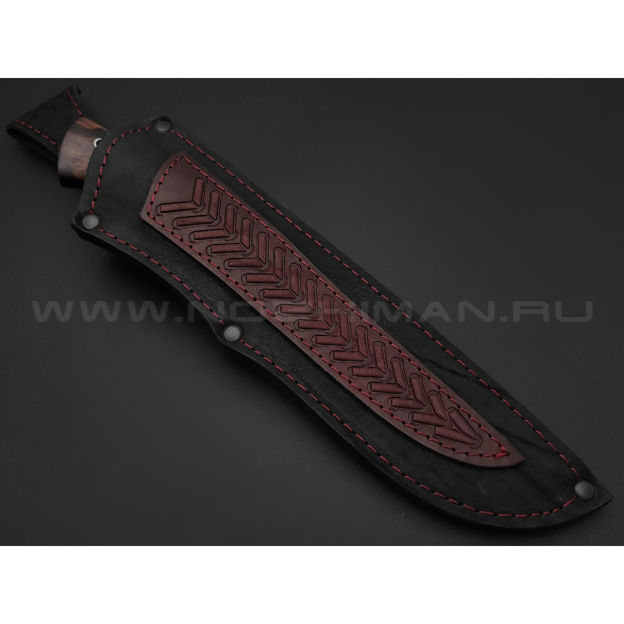 Нож Тигр сталь PGK, рукоять Айронвуд, рог лося с пирографией, мельхиор (Фурсач А. А.)