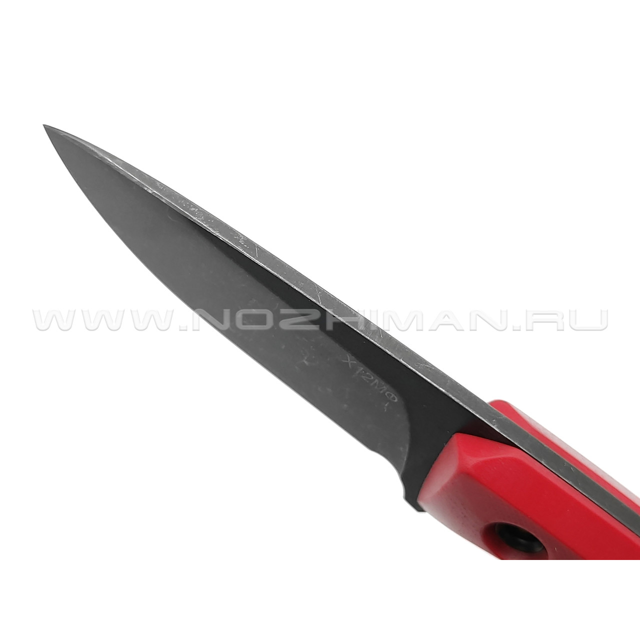 Нож с Котом "Пионер" сталь Х12МФ, рукоять G10 red, kydex red