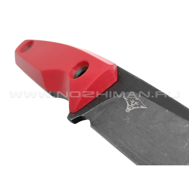 Нож с Котом "Пионер" сталь Х12МФ, рукоять G10 red, kydex red
