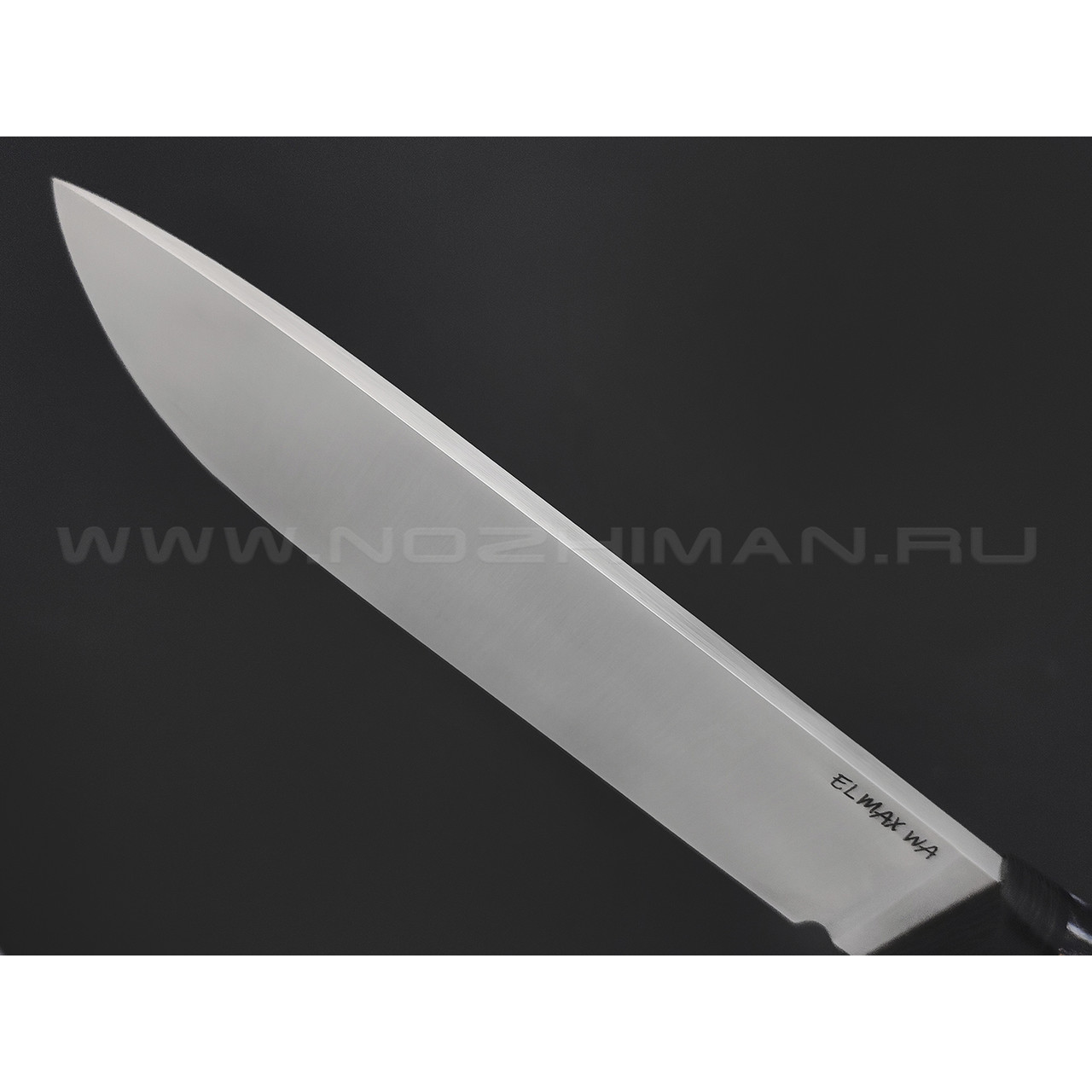 Волчий Век нож Слон сталь Elmax WA satin, рукоять Айронвуд, зуб мамонта, carbon fiber, пины