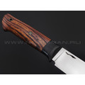 Волчий Век нож Слон сталь Elmax WA satin, рукоять Айронвуд, зуб мамонта, carbon fiber, пины